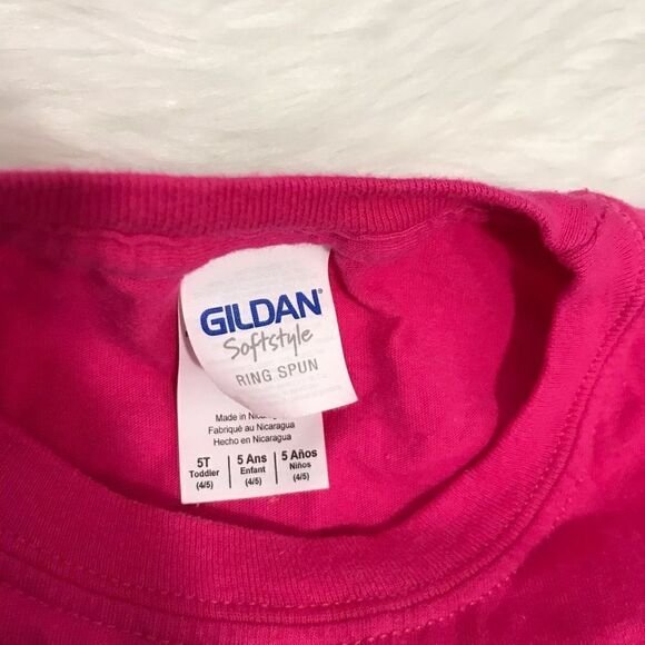 NWoT D Gildan Cotton Pink Short Sleeve T-Shirt size 5T New - Picture 2 of 5